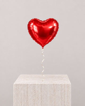 1 Heart Red Balloon