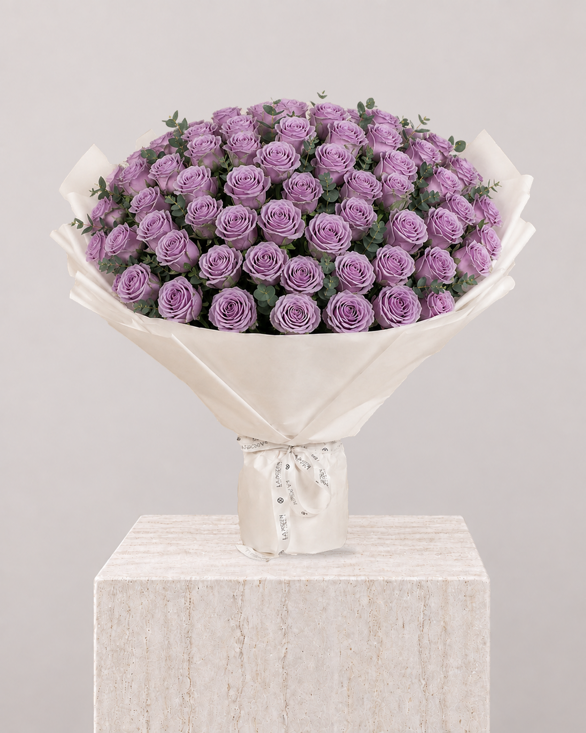 50 Purple Roses Bouquet - La Rozen Luxury Flowers Dubai