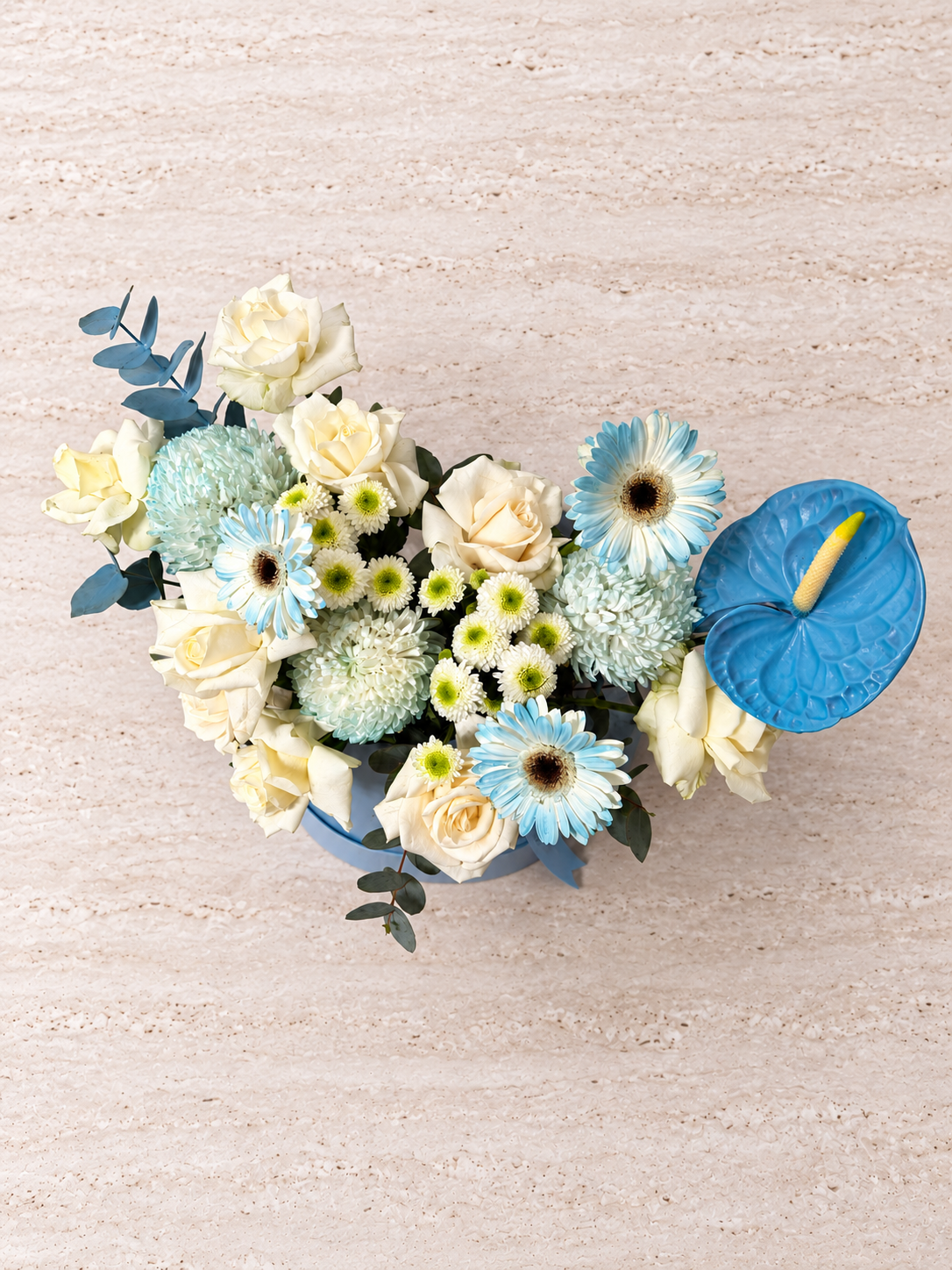 Blue Ivory Petite Hat Box
