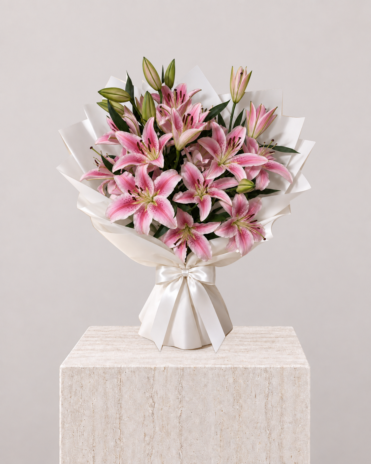Pink Lily Bouquet - La Rozen Luxury Flowers Dubai