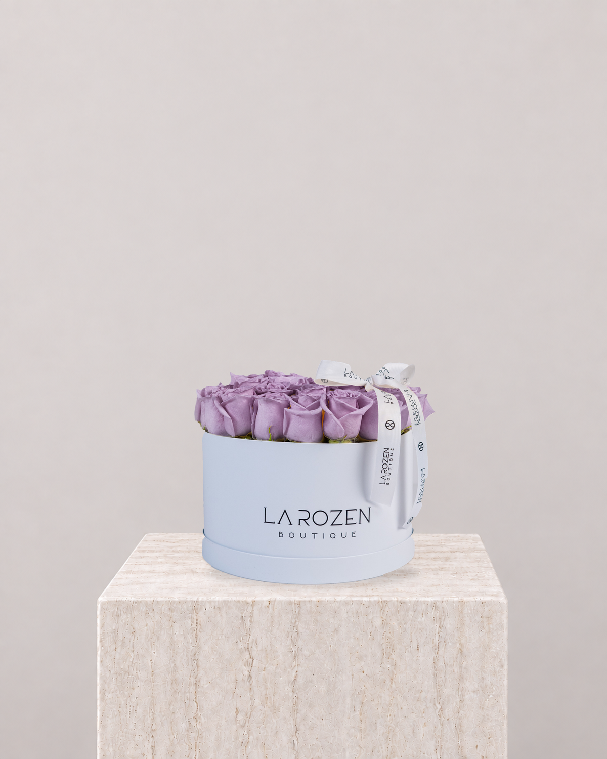 Purple Rose Hat Box - La Rozen Luxury Flowers Dubai