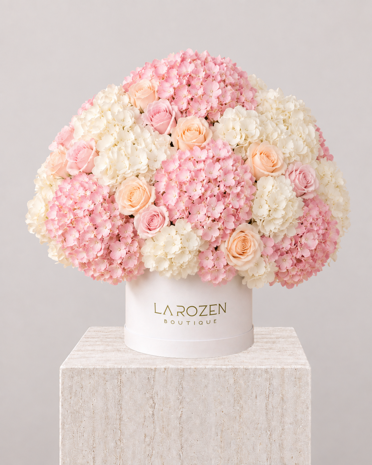 The Blush of Grace - Hat Box - La Rozen Luxury Flowers Dubai